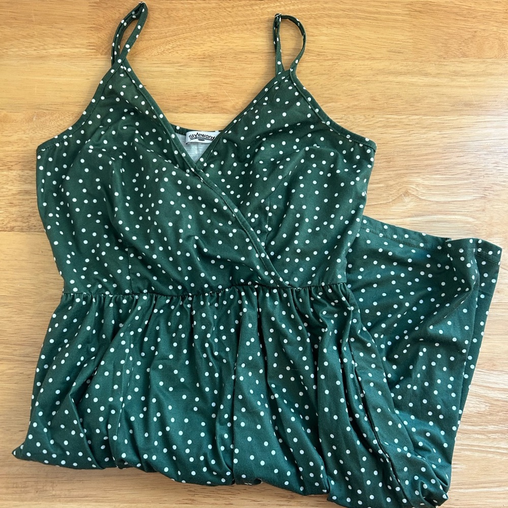 Green Polka Dot Midi Dress